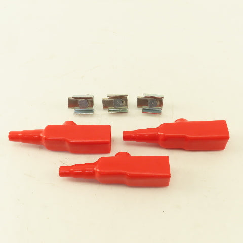 9687656 100A Power Feed Cable Terminal Clamp & Red Boot Lot Of 3