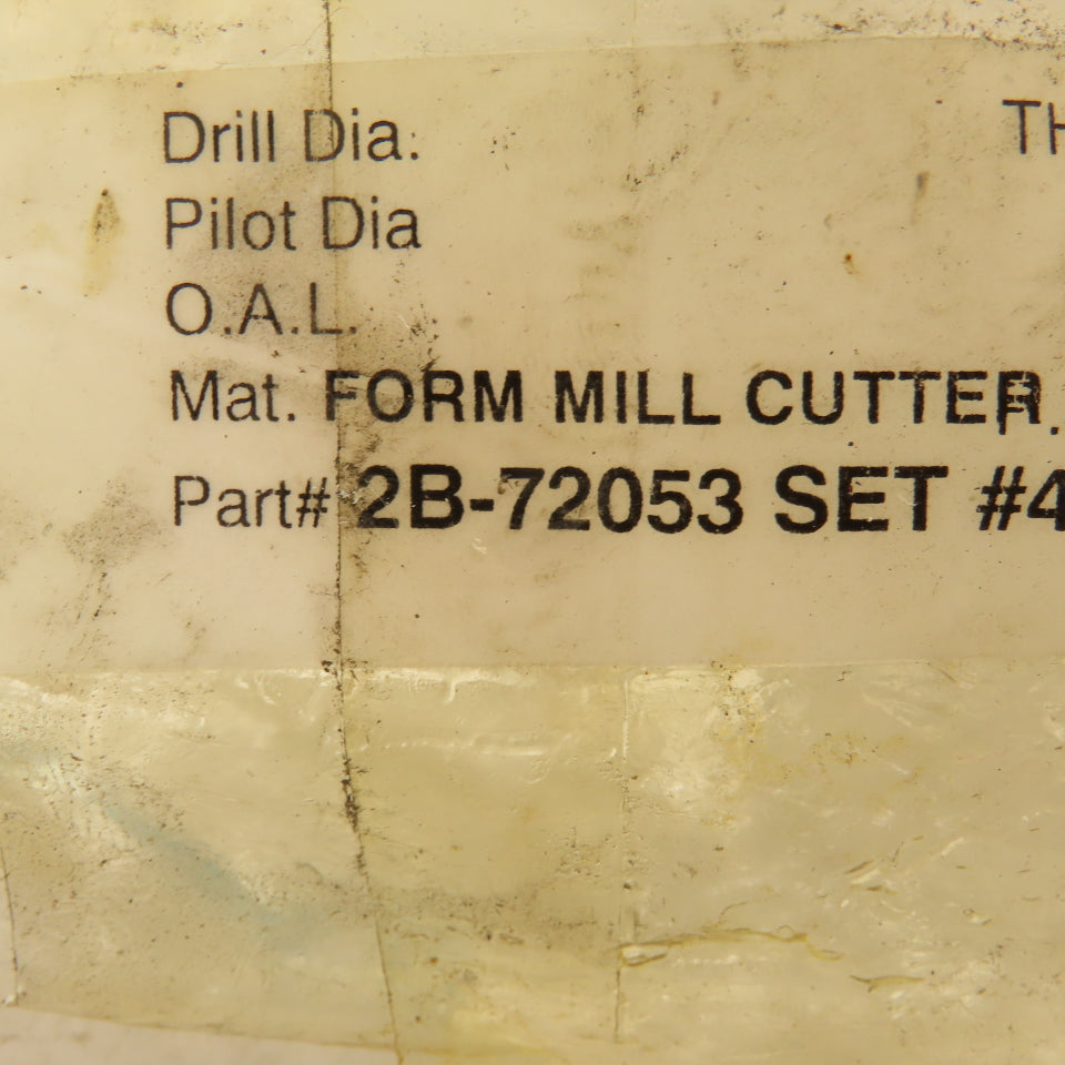 Wetmore 2B-72053 Hobbing Form Mill Cutters Set 4 Lot of 4