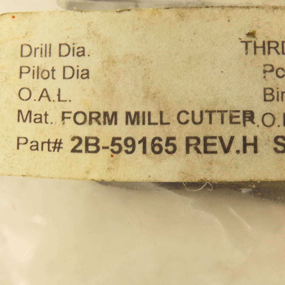Wetmore 2B-59165 Hobbing Form Mill Cutters Set 1 Lot of 4