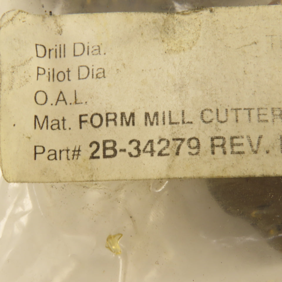 Wetmore 2B-34279 Hobbing Form Mill Cutters Set 2 Lot of 4
