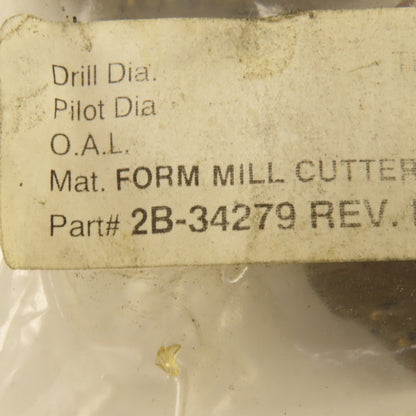 Wetmore 2B-34279 Hobbing Form Mill Cutters Set 2 Lot of 4