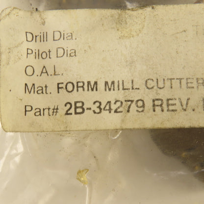 Wetmore 2B-34279 Hobbing Form Mill Cutters Set 2 Lot of 4