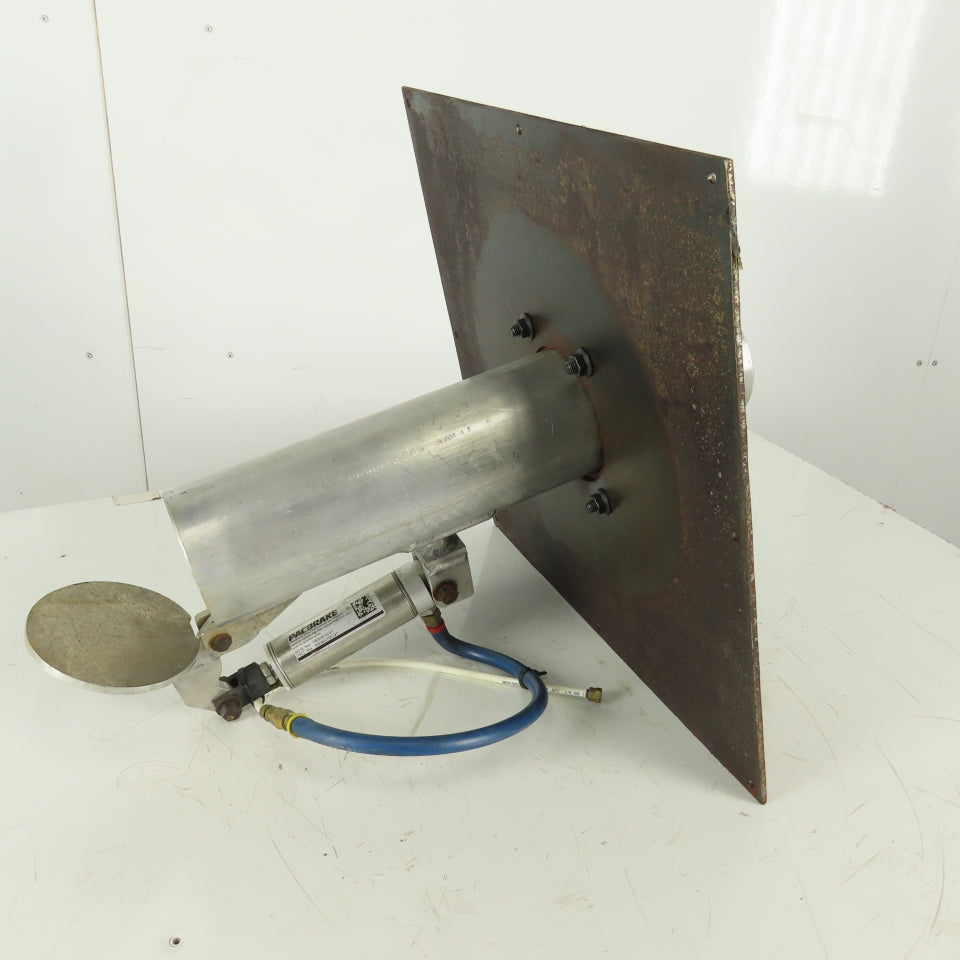 4" Pneumatic Controlled Dump Valve Dry Bulk Material 18" x 18" Mount