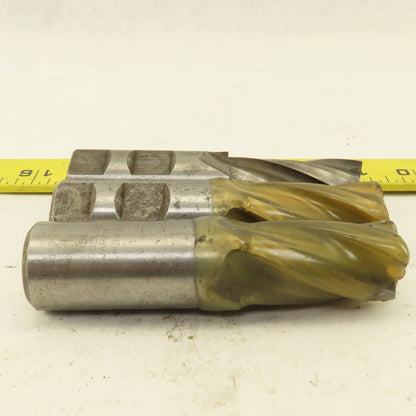 0.825" 4 Flute High Speed Steel End Mill 1-3/4" LOC 1" Shank 4" OAL Lot of 3