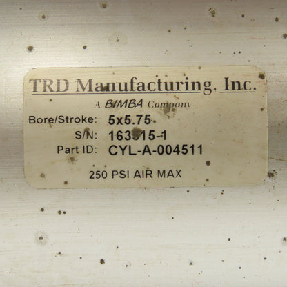 Bimba CYL-A-004511 5" Bore 5-3/4" Stroke Air Cylinder Positech Manipulator