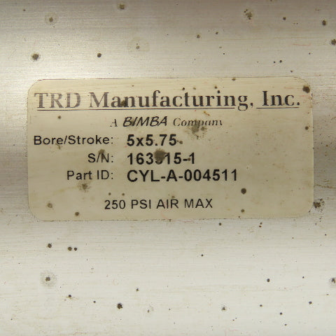 Bimba CYL-A-004511 5" Bore 5-3/4" Stroke Air Cylinder Positech Manipulator