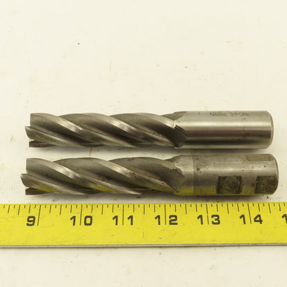 Nachi 1" Dia. 4 Flute High Speed Steel End Mill 3-3/4" LOC 6-1/4" OAL Lot of 2