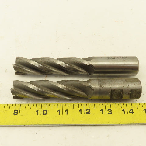 Nachi 1" Dia. 4 Flute High Speed Steel End Mill 3-3/4" LOC 6-1/4" OAL Lot of 2