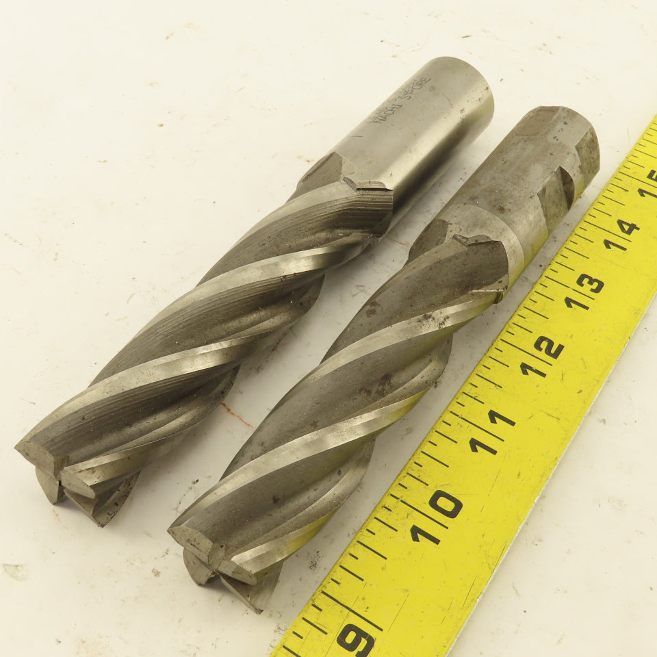 Nachi 1" Dia. 4 Flute High Speed Steel End Mill 3-3/4" LOC 6-1/4" OAL Lot of 2