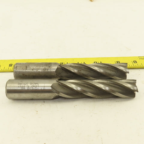 Nachi 1" Dia. 4 Flute High Speed Steel End Mill 3-3/4" LOC 6-1/4" OAL Lot of 2