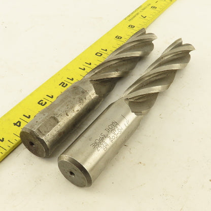 Nachi 1" Dia. 4 Flute High Speed Steel End Mill 3-3/4" LOC 6-1/4" OAL Lot of 2
