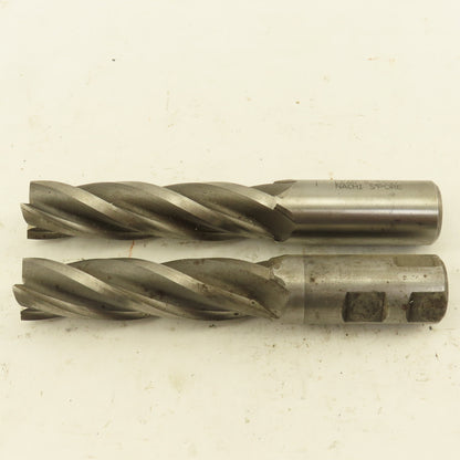 Nachi 1" Dia. 4 Flute High Speed Steel End Mill 3-3/4" LOC 6-1/4" OAL Lot of 2