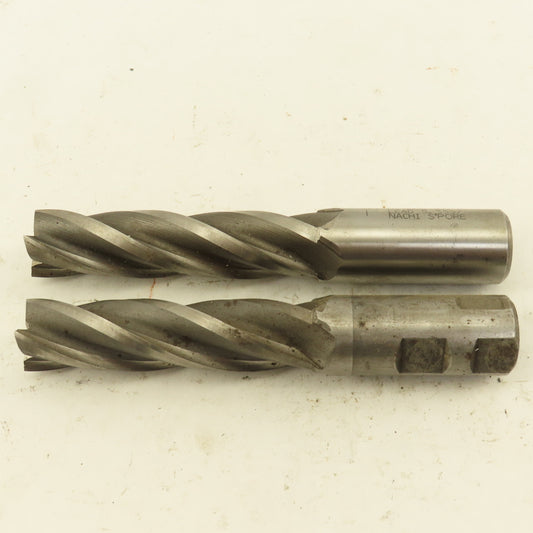 Nachi 1" Dia. 4 Flute High Speed Steel End Mill 3-3/4" LOC 6-1/4" OAL Lot of 2