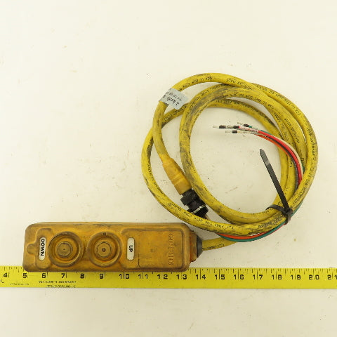 Crouse Hinds X8635-22 2 Button Crane Control Pendant 7' Cable 125 VAC