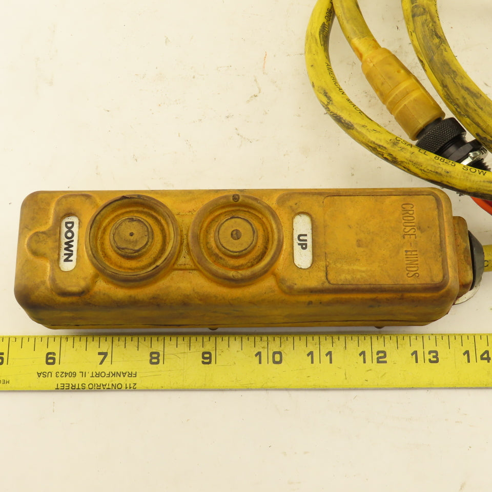 Crouse Hinds X8635-22 2 Button Crane Control Pendant 7' Cable 125 VAC