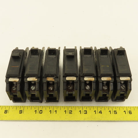 General Electric TQC1150 50A Single Pole Circuit Breaker 120/240V Lot Of 7