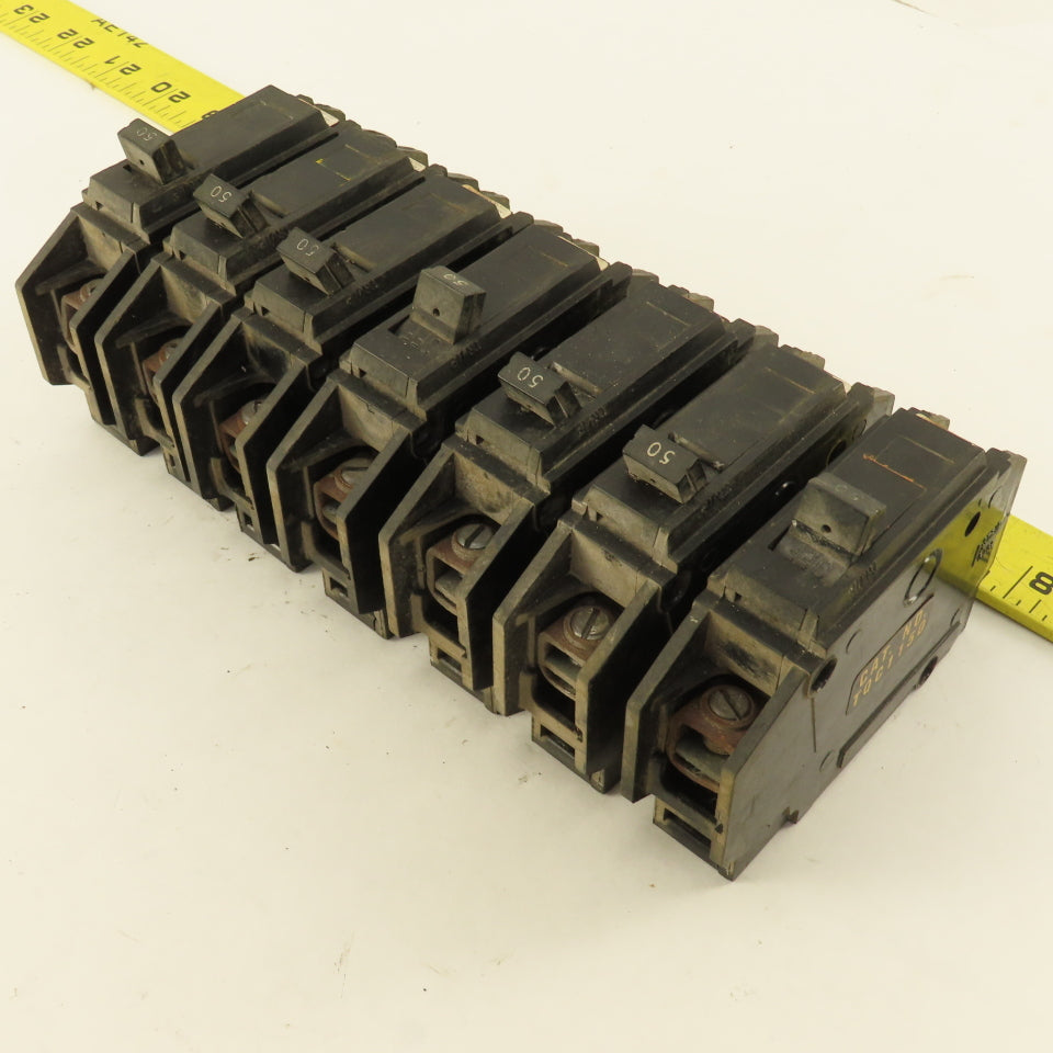 General Electric TQC1150 50A Single Pole Circuit Breaker 120/240V Lot Of 7