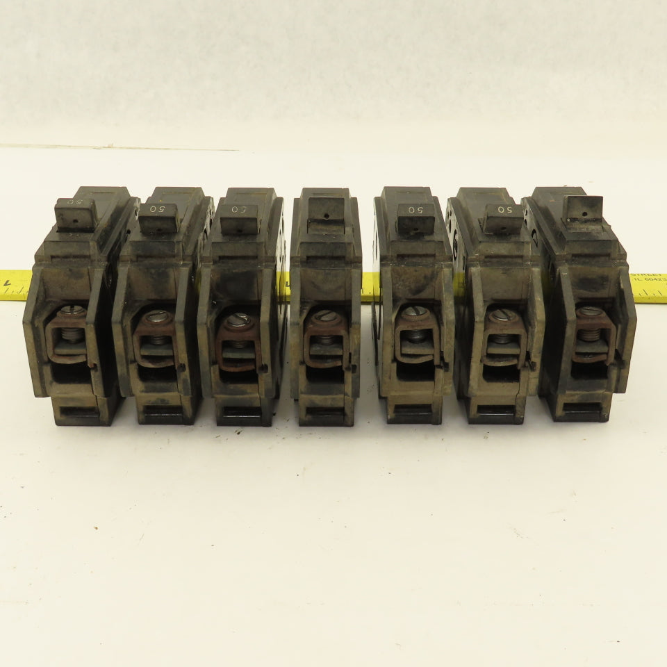 General Electric TQC1150 50A Single Pole Circuit Breaker 120/240V Lot Of 7