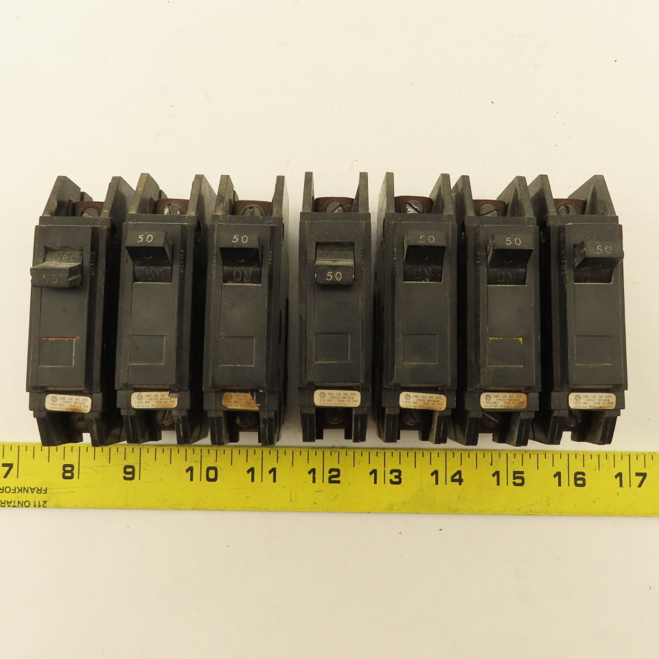 General Electric TQC1150 50A Single Pole Circuit Breaker 120/240V Lot Of 7