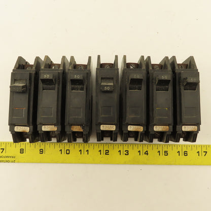 General Electric TQC1150 50A Single Pole Circuit Breaker 120/240V Lot Of 7