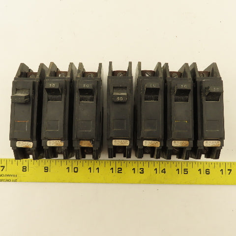 General Electric TQC1150 50A Single Pole Circuit Breaker 120/240V Lot Of 7