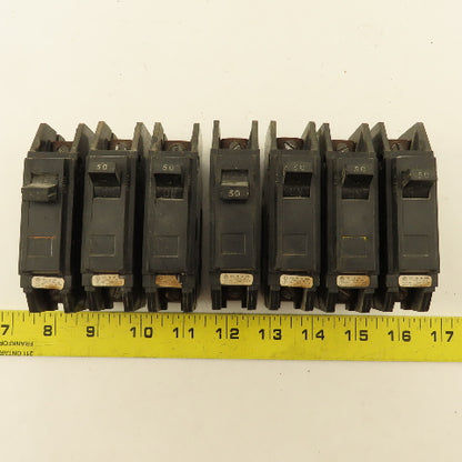 General Electric TQC1150 50A Single Pole Circuit Breaker 120/240V Lot Of 7