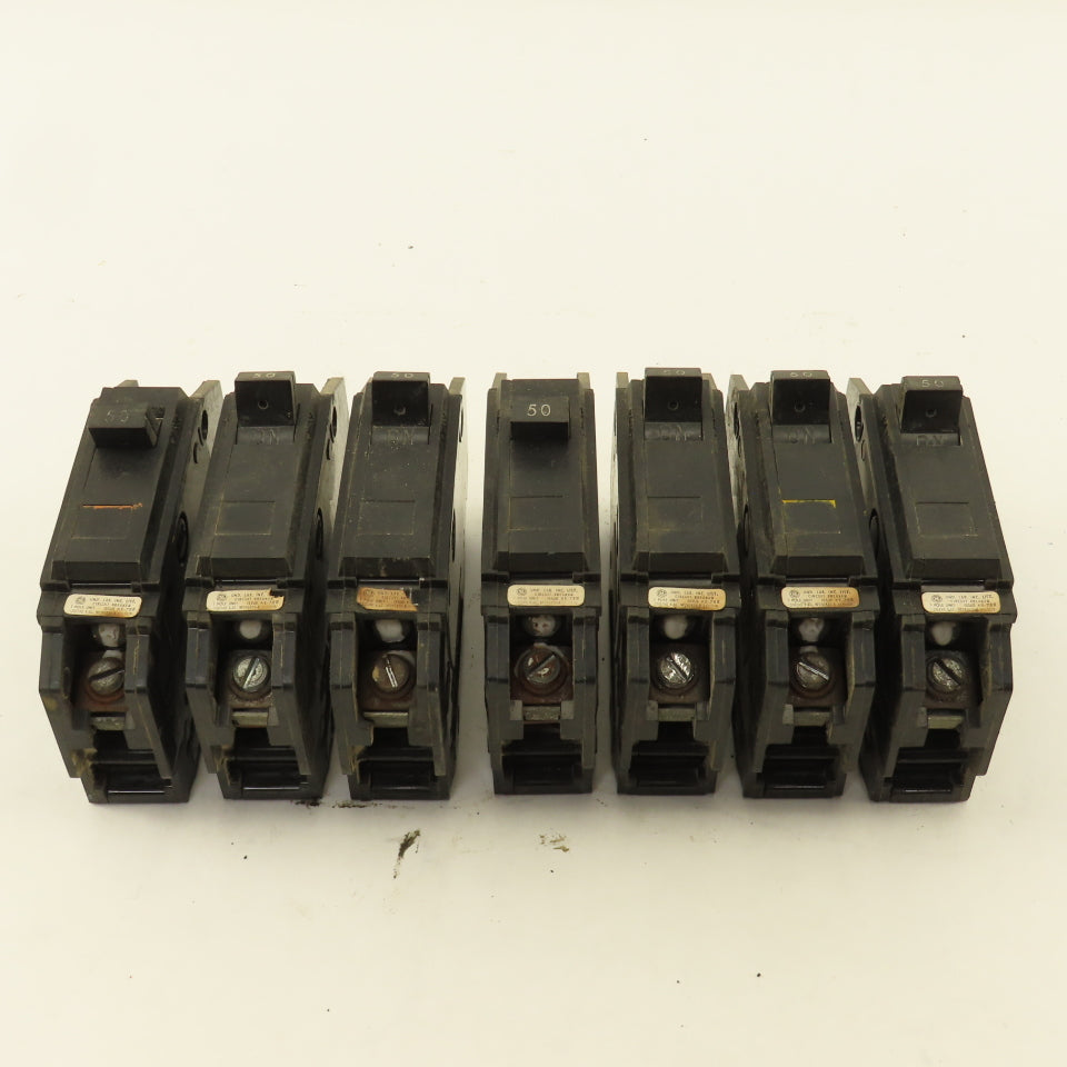General Electric TQC1150 50A Single Pole Circuit Breaker 120/240V Lot Of 7