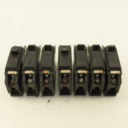 General Electric TQC1150 50A Single Pole Circuit Breaker 120/240V Lot Of 7