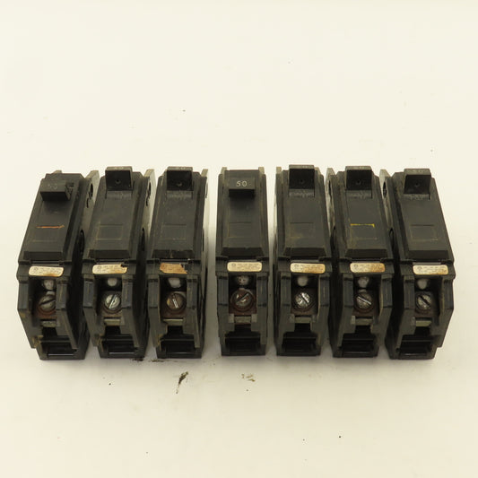 General Electric TQC1150 50A Single Pole Circuit Breaker 120/240V Lot Of 7