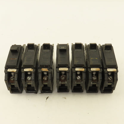 General Electric TQC1150 50A Single Pole Circuit Breaker 120/240V Lot Of 7