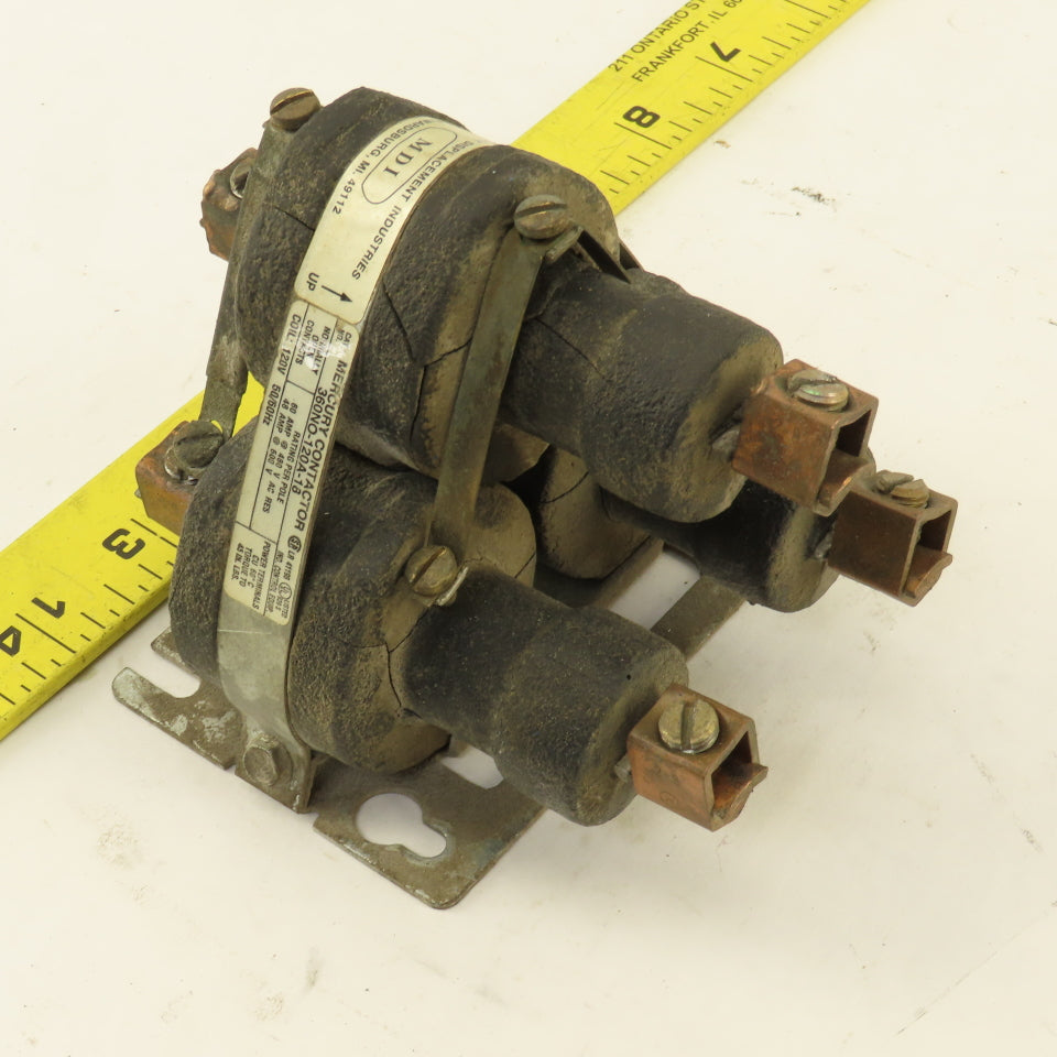Mercury Displacement 360NO-120A-18 Mercury Contactor 480V 60A 120V Coil