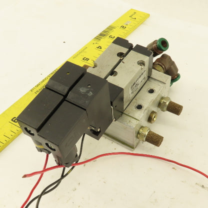 Ingersoll Rand ARO Sierra S5SS9D-1 2 Hydraulic Solenoid Valves W/Manifold Block