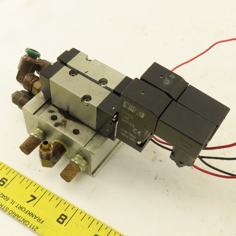 Ingersoll Rand ARO Sierra S5SS9D-1 2 Hydraulic Solenoid Valves W/Manifold Block