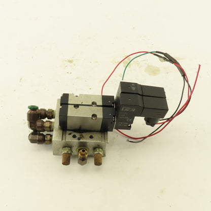 Ingersoll Rand ARO Sierra S5SS9D-1 2 Hydraulic Solenoid Valves W/Manifold Block