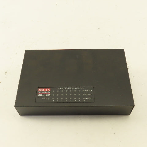 MiLAN MIL-S800IUK 8 Port Ethernet Switch 100Mbps 100-240VAC European Cord