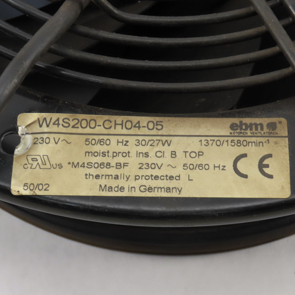 EBM W4S200-CH04-05 Cabinet Cooling Fan 230V 50/60Hz 11" 1370/1580 RPM