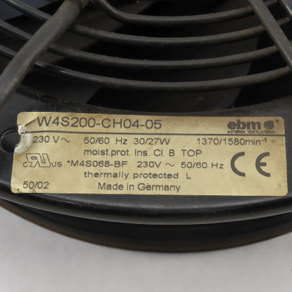 EBM W4S200-CH04-05 Cabinet Cooling Fan 230V 50/60Hz 11" 1370/1580 RPM