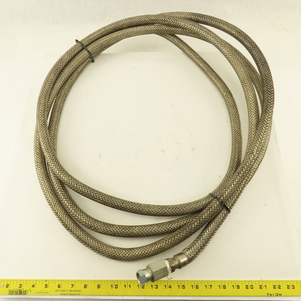 1/2" Stainless Steel Braided Reinforced Hose 3/4" JIC Swivel 1/2" Male 18-1/2'