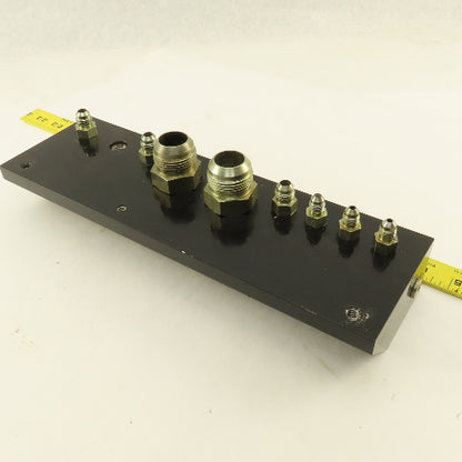 Aluminum Fluid Manifold Block 18 Isolated 90° Ports 13"