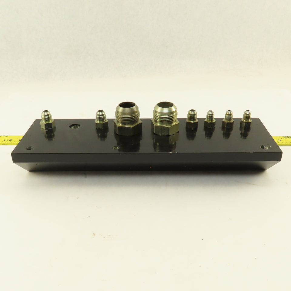 Aluminum Fluid Manifold Block 18 Isolated 90° Ports 13"