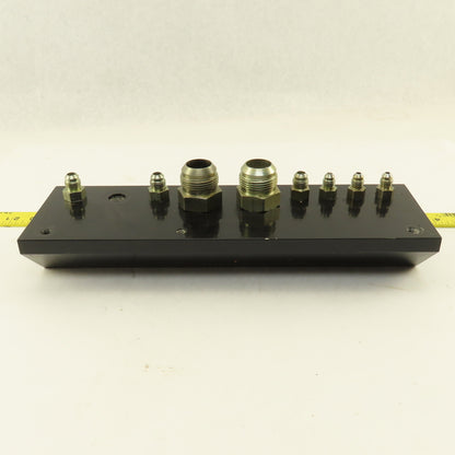 Aluminum Fluid Manifold Block 18 Isolated 90° Ports 13"