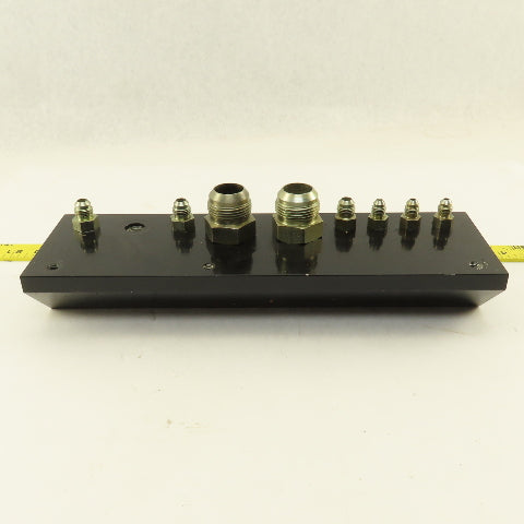 Aluminum Fluid Manifold Block 18 Isolated 90° Ports 13"