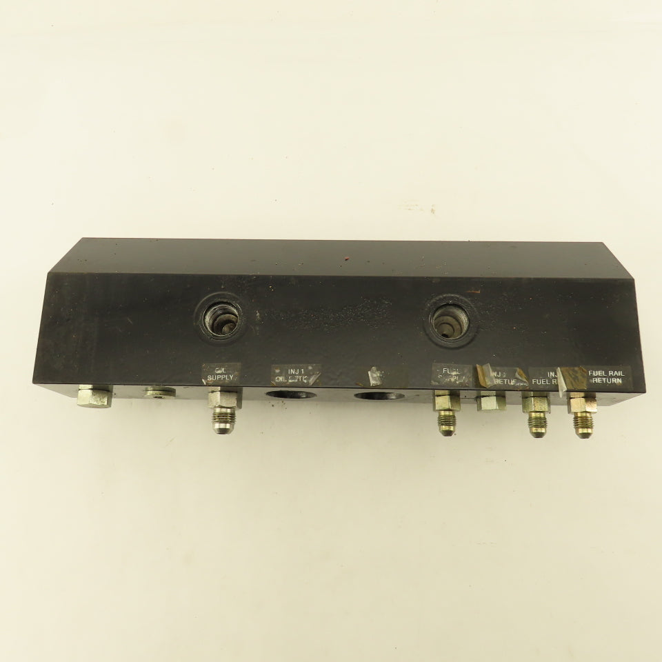 Aluminum Fluid Manifold Block 18 Isolated 90° Ports 13"