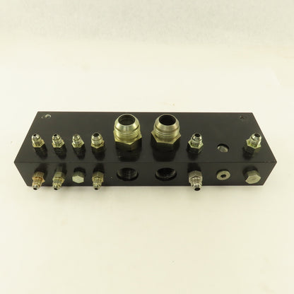Aluminum Fluid Manifold Block 18 Isolated 90° Ports 13"