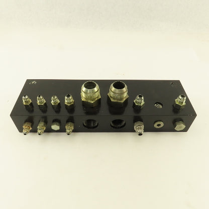 Aluminum Fluid Manifold Block 18 Isolated 90° Ports 13"