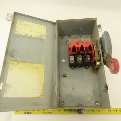 Cutler Hammer DH361URK 600V 30A 3 Pole Non Fused Safety Disconnect