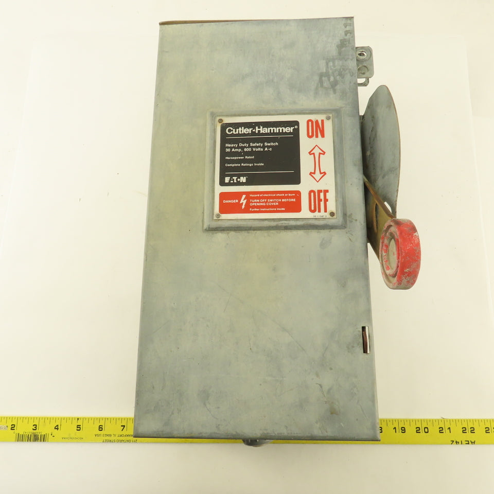Cutler Hammer DH361URK 600V 30A 3 Pole Non Fused Safety Disconnect