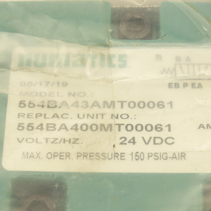 Numatics 554BA43AMT00061 2 Way Hydraulic Directional Control Valve 24V Coil