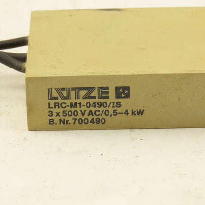 Lutze LRC-M12-0490/IS Din Rail Mount AC Motor Suppressor Module 30kW 3 Pole 500V
