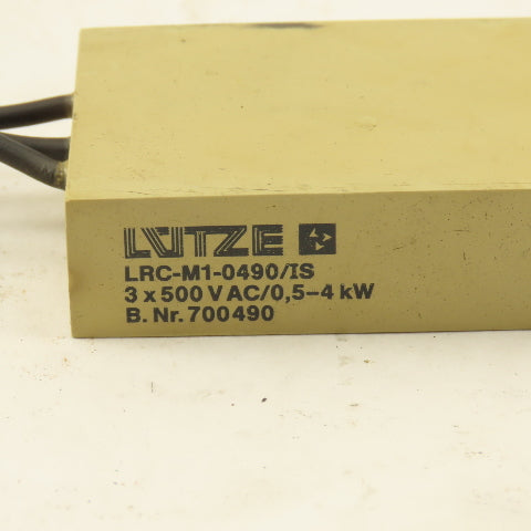 Lutze LRC-M12-0490/IS Din Rail Mount AC Motor Suppressor Module 30kW 3 Pole 500V